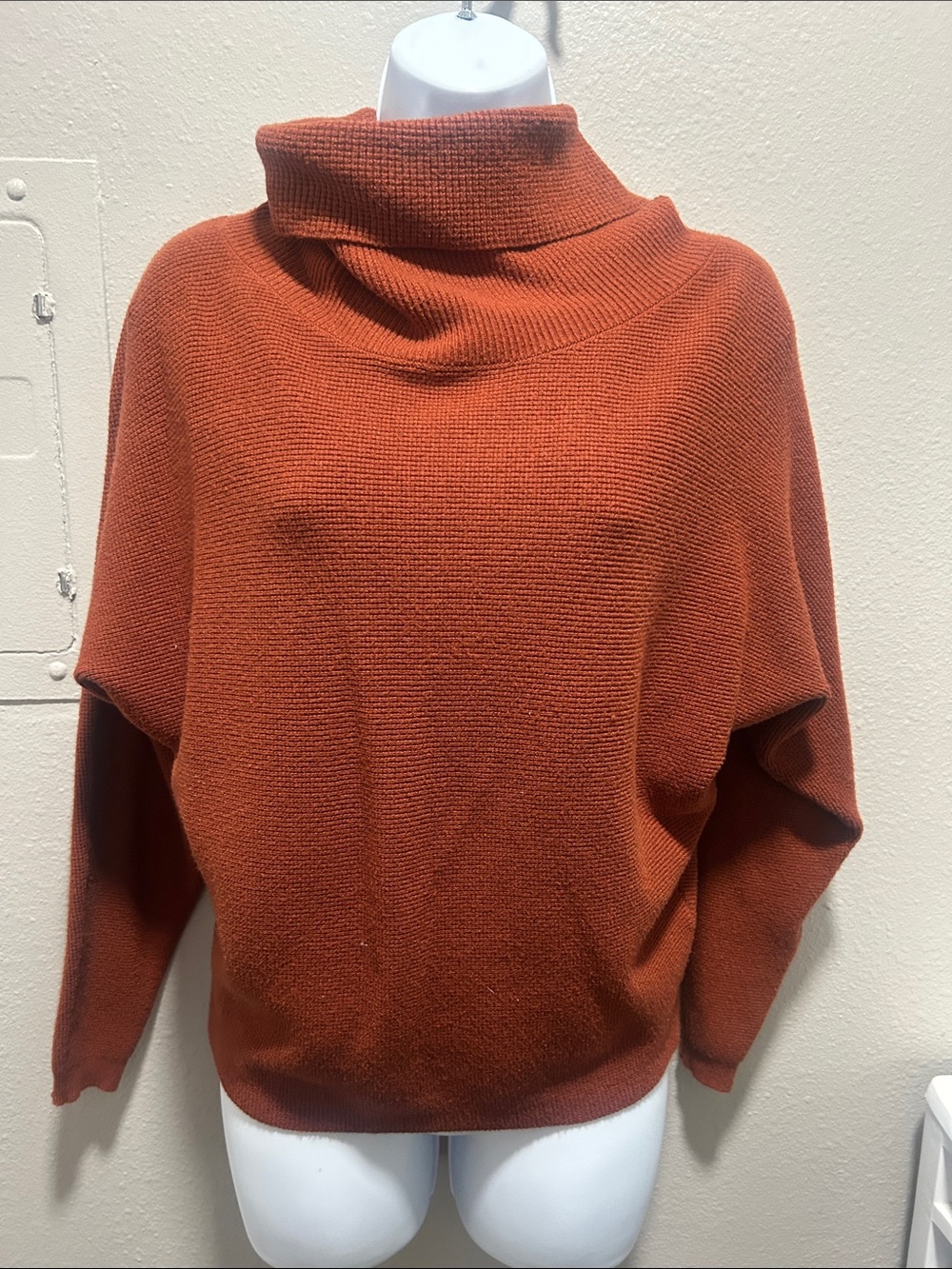 Cyrus Burnt Orange Cowl Neck Sweater